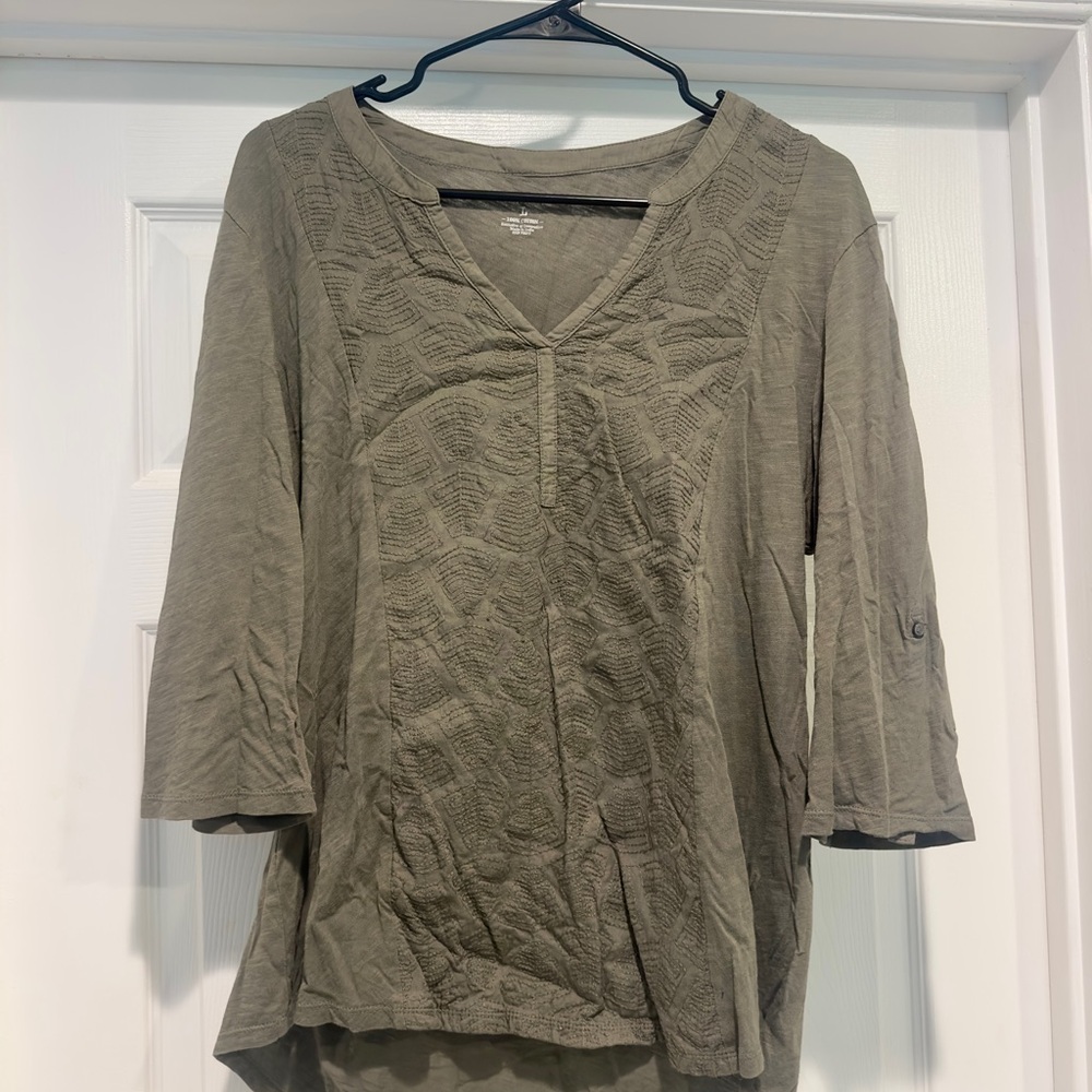 Sonoma Green 3/4 Sleeve Relaxed Tunic